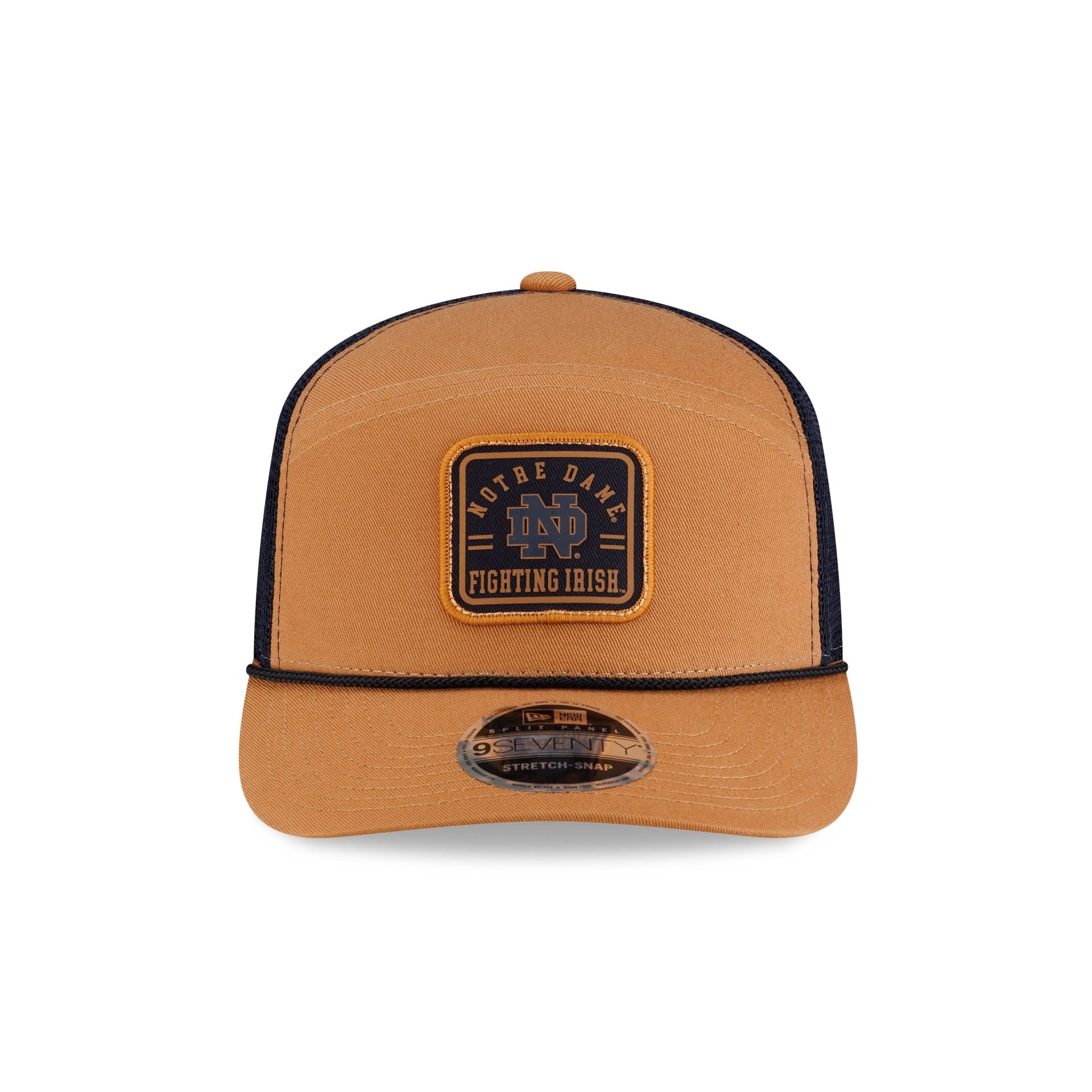 Notre Dame Fighting Irish Light Bronze Split Panel 9SEVENTY Trucker Hat