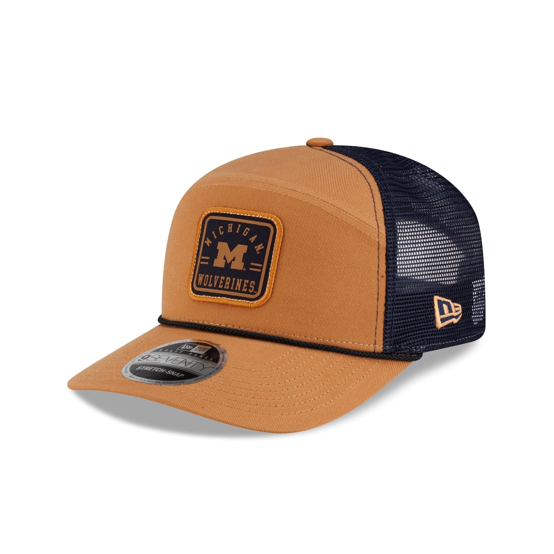 Michigan Wolverines Light Bronze Split Panel 9SEVENTY Trucker Hat