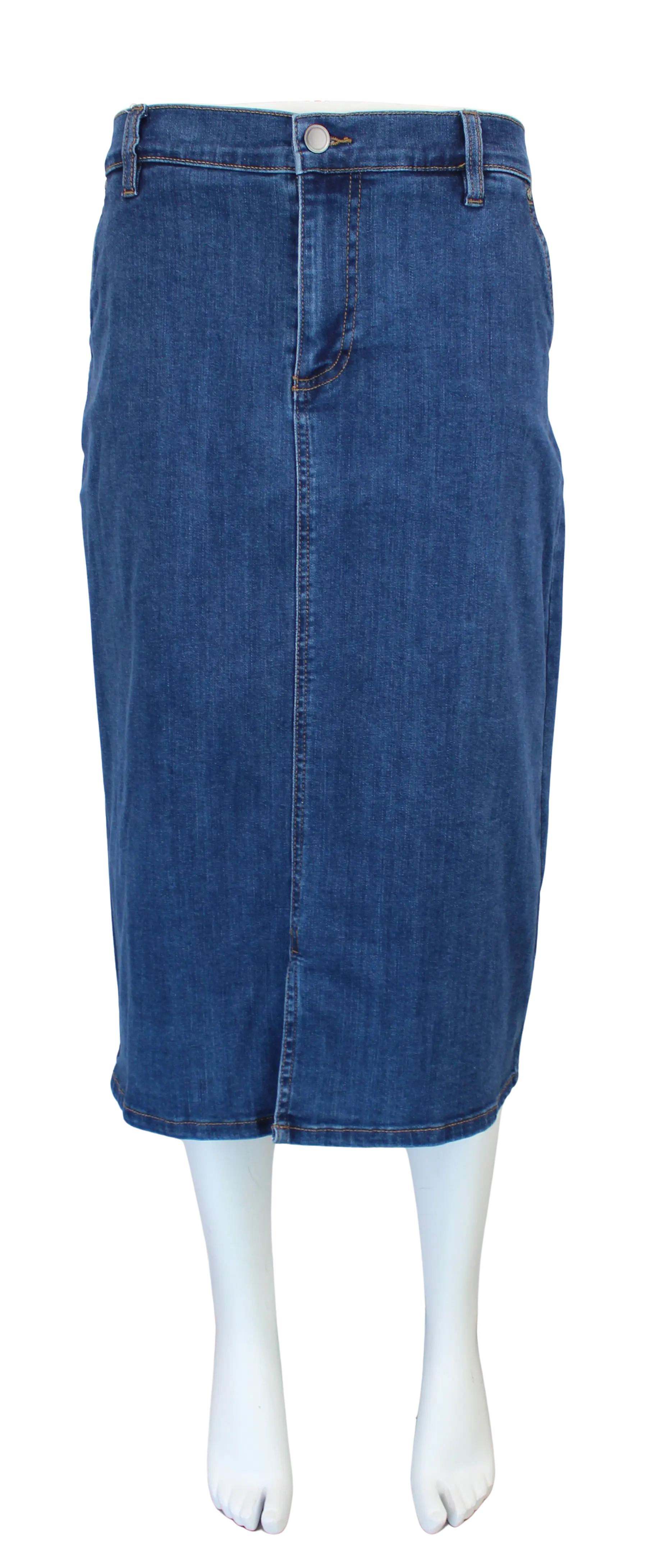 L. Hamrick Betty Denim Skirt – Comfortable Everyday Midi Skirt