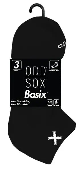 Women’s ODD SOX Basix Ankle Socks (3-Pack) – Comfortable & Breathable Fit