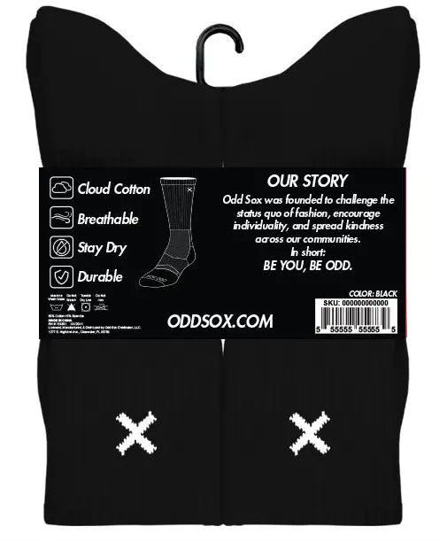 Men's ODD SOX Basix Crew Socks (6-Pack) – Everyday Comfort & Essential Wear