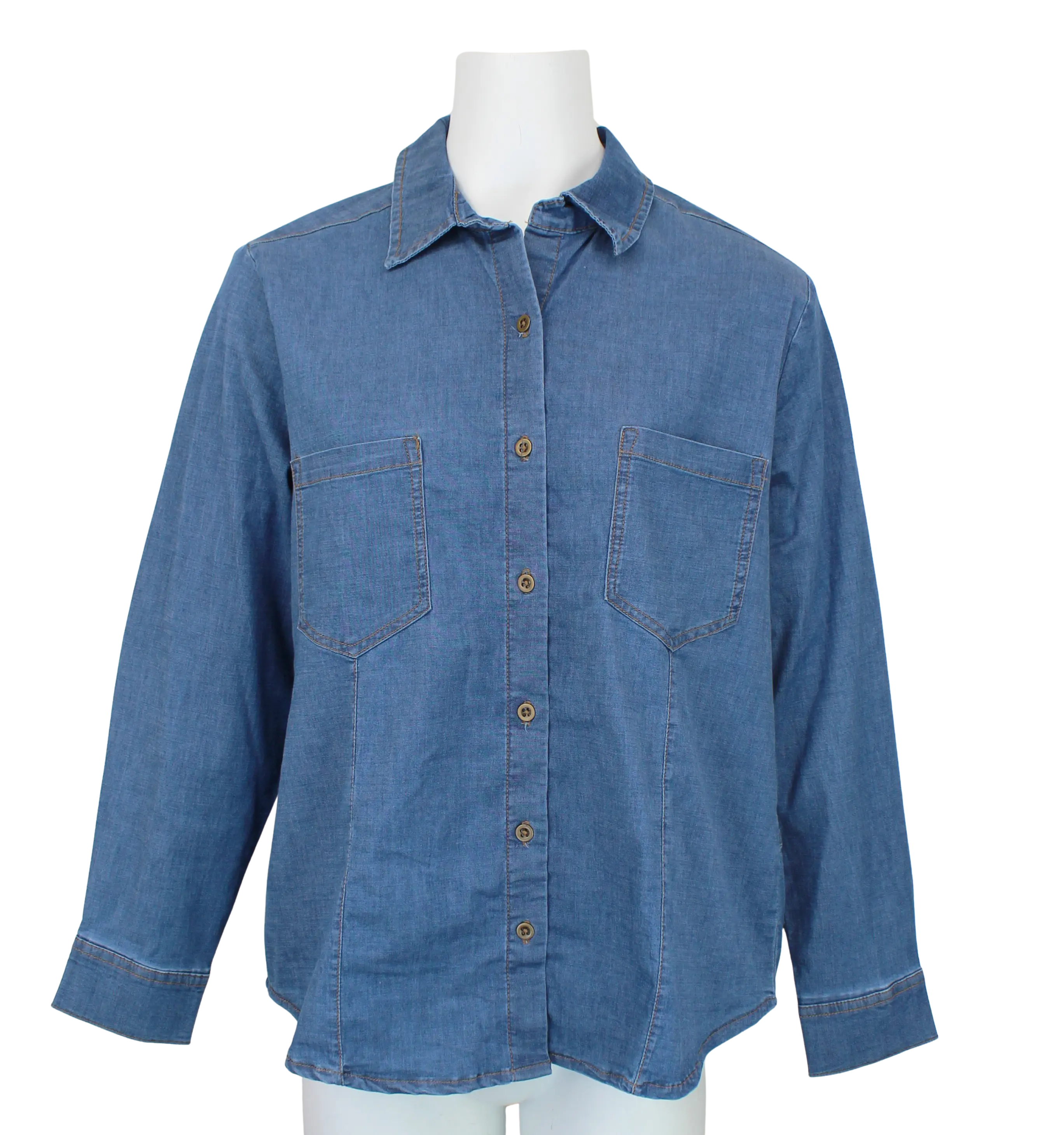 L. Hamrick Delilah Denim Button Down Shirt – Everyday Casual Style