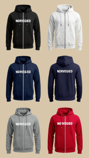 NORVEGIED Essential Zip-Up Hoodie – Minimal Full-Zip Hoodie