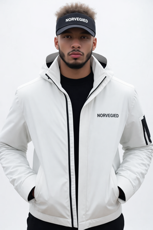 NORVEGIED White Technical Jacket – Clean Performance Style