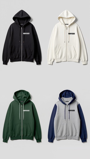 NORVEGIED Heavyweight Zip-Up Hoodie – Premium Structured Full-Zip