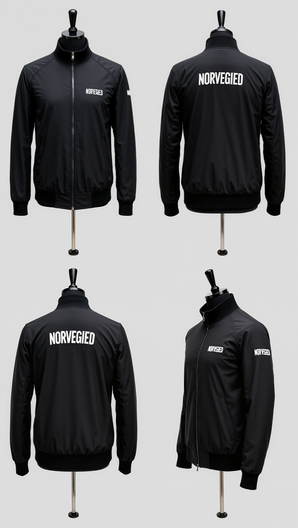 NORVEGIED Black Performance Zip Jacket – Athletic Essentials Collection