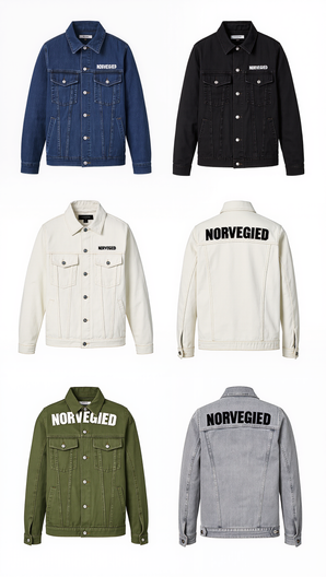 NORVEGIED Minimal Black Denim Jacket – Clean Urban Trucker