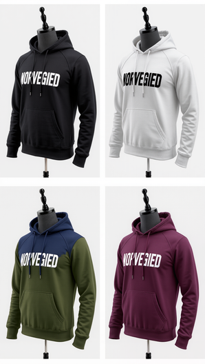 NORVEGIED Slim-Fit Color-Block Hoodie – Modern Pullover